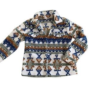 Southwestern Aztec Fleece Jacket Medium